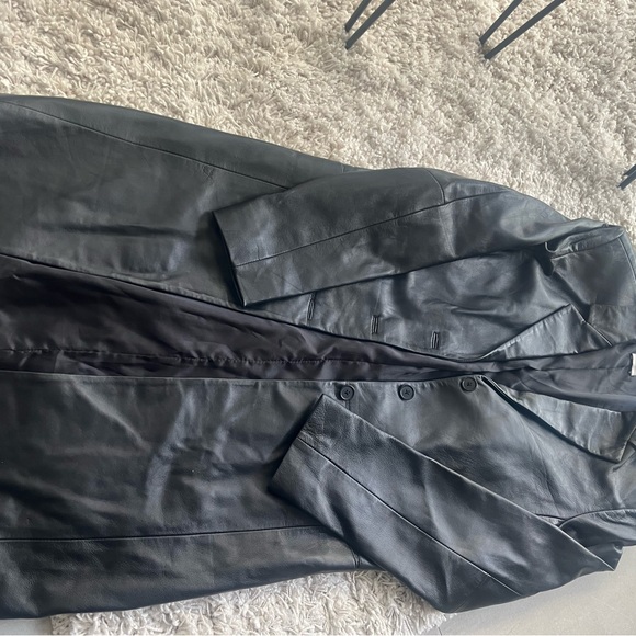 Vintage Emma James Liz Claiborne Leather trench coat - Picture 5 of 8